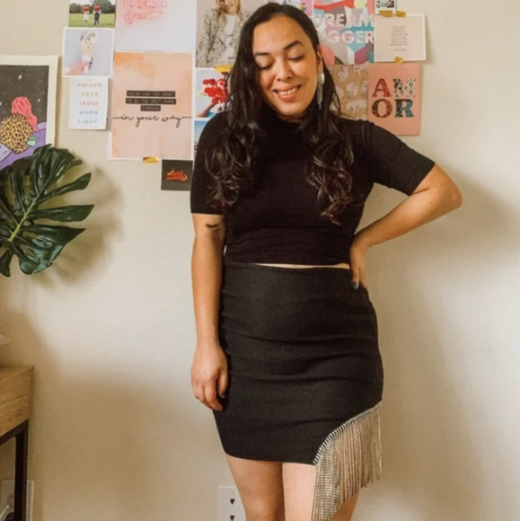 Fringe Detail Mini Skirts